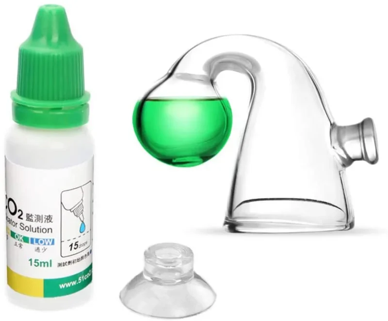 CO2 INDICATOR / CO2 REACTOR WITH GLASS AND SOLUTION